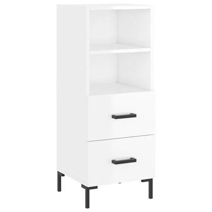 Sideboard High Gloss White 34.5x34x90 cm Engineered Wood