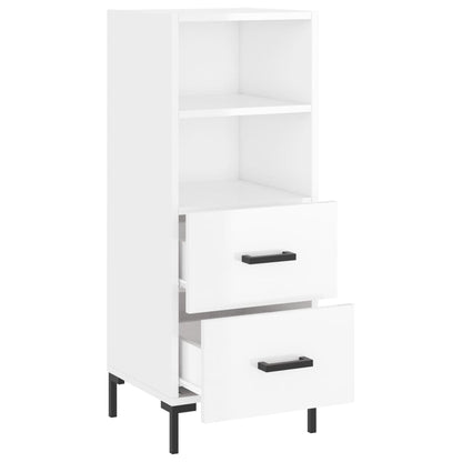 Sideboard High Gloss White 34.5x34x90 cm Engineered Wood