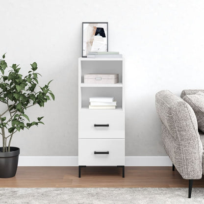 Sideboard High Gloss White 34.5x34x90 cm Engineered Wood