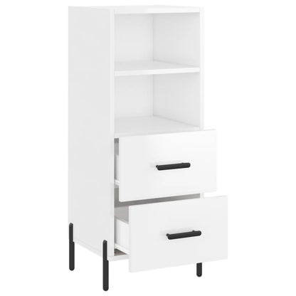 Sideboard High Gloss White 34.5x34x90 cm Engineered Wood