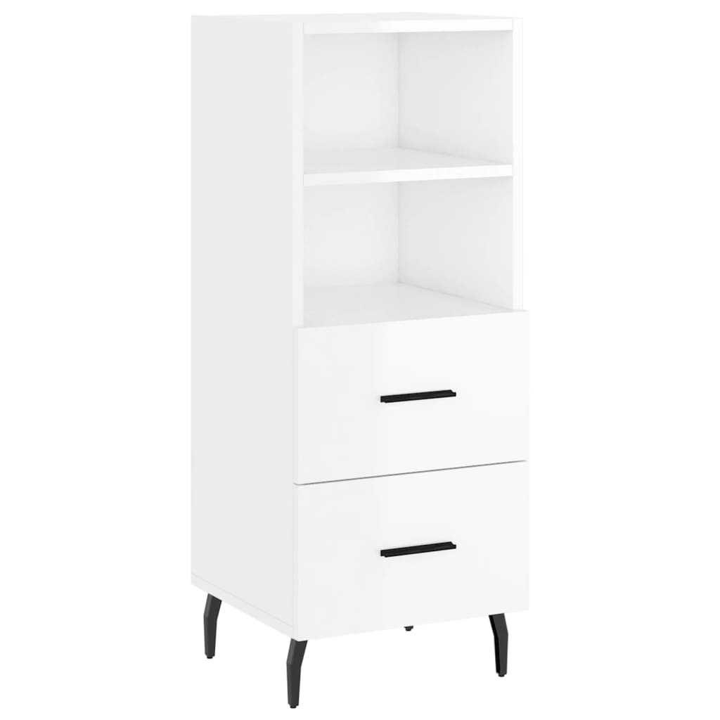 Sideboard High Gloss White 34.5x34x90 cm Engineered Wood