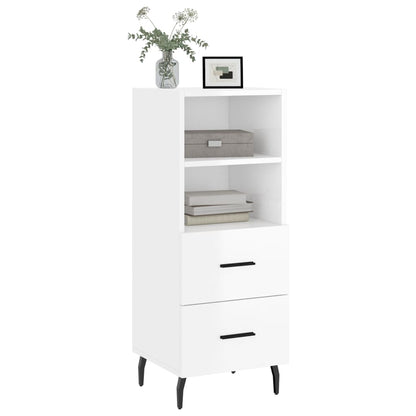 Sideboard High Gloss White 34.5x34x90 cm Engineered Wood