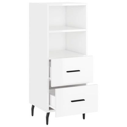 Sideboard High Gloss White 34.5x34x90 cm Engineered Wood