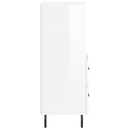 Sideboard High Gloss White 34.5x34x90 cm Engineered Wood