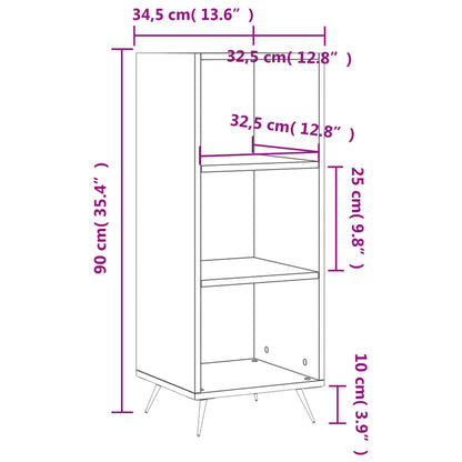 Shelf Cabinet White 34.5x32.5x90 cm Engineered Wood