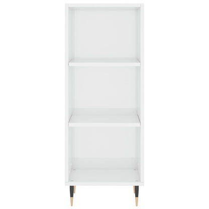 Sideboard High Gloss White 34.5x32.5x90 cm Engineered Wood