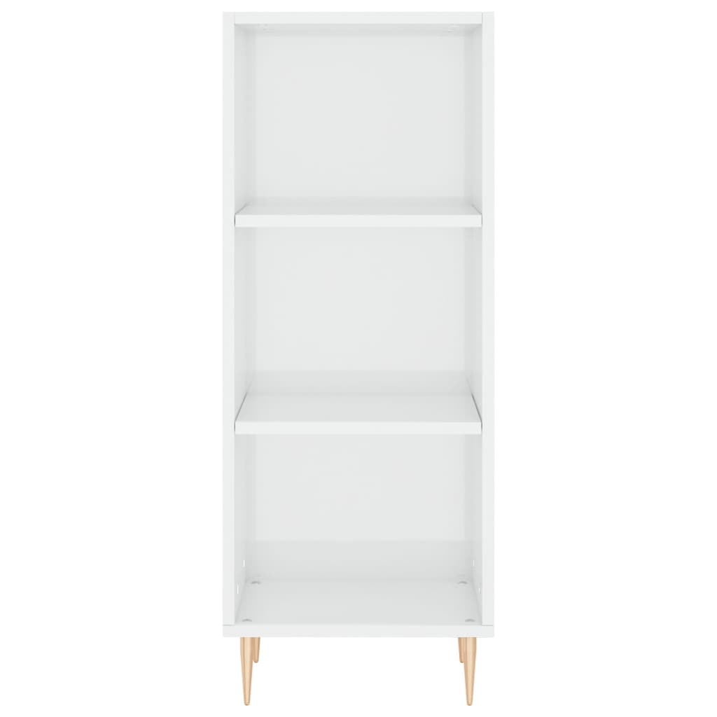 Sideboard High Gloss White 34.5x32.5x90 cm Engineered Wood