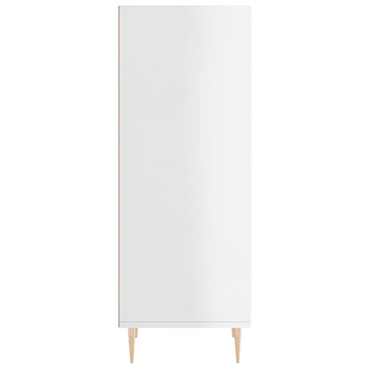 Sideboard High Gloss White 34.5x32.5x90 cm Engineered Wood
