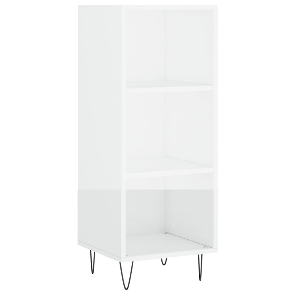 Sideboard High Gloss White 34,5x32,5x90 cm Engineered Wood