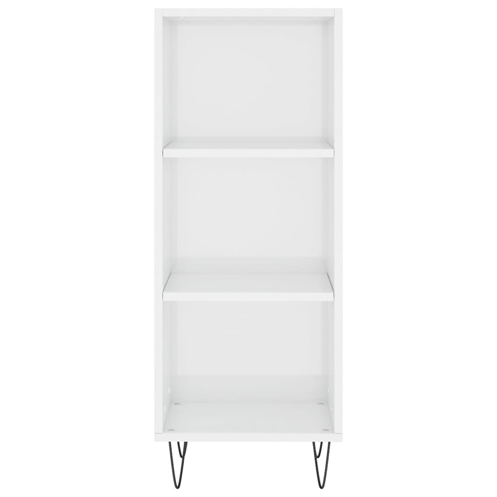 Sideboard High Gloss White 34,5x32,5x90 cm Engineered Wood