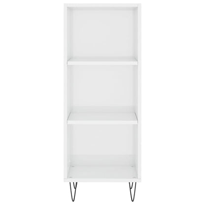 Sideboard High Gloss White 34,5x32,5x90 cm Engineered Wood