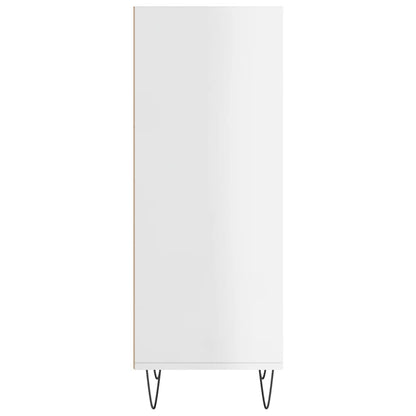 Sideboard High Gloss White 34,5x32,5x90 cm Engineered Wood