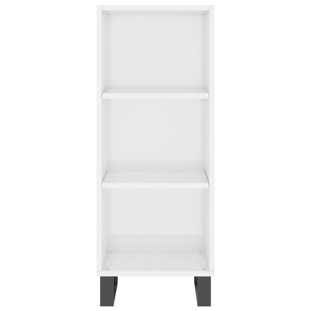 Sideboard High Gloss White 34.5x32.5x90 cm Engineered Wood