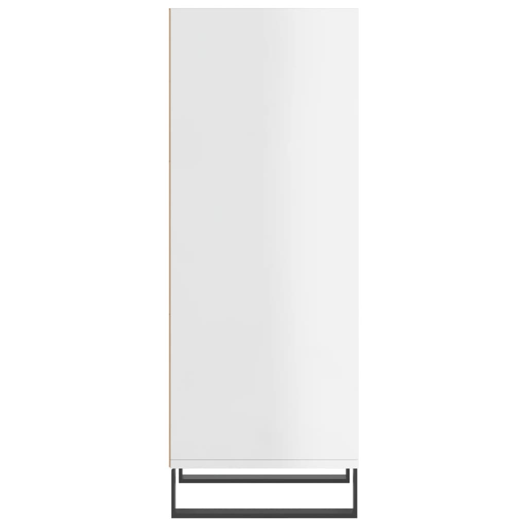 Sideboard High Gloss White 34.5x32.5x90 cm Engineered Wood