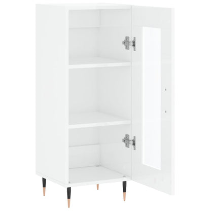 Sideboard High Gloss White 34.5x34x90 cm Engineered Wood