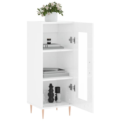 Sideboard High Gloss White 34.5x34x90 cm Engineered Wood