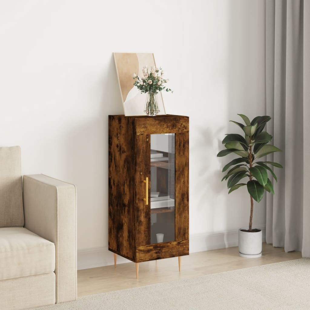 Sideboard Smoked Oak 34.5x34x90 cm Engineered Wood