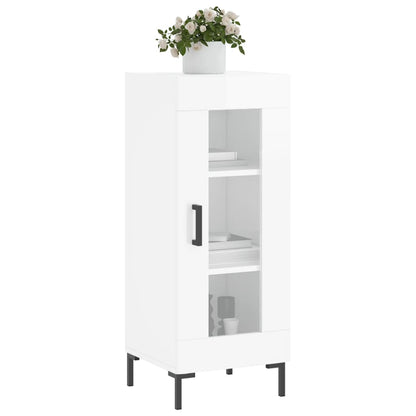 Sideboard High Gloss White 34.5x34x90 cm Engineered Wood