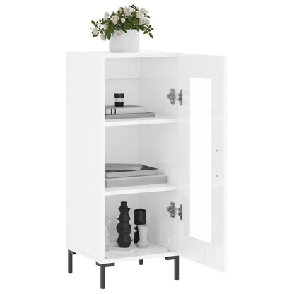 Sideboard High Gloss White 34.5x34x90 cm Engineered Wood
