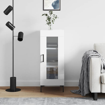 Sideboard High Gloss White 34.5x34x90 cm Engineered Wood
