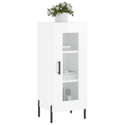 Sideboard High Gloss White 34,5x34x90 cm Engineered Wood