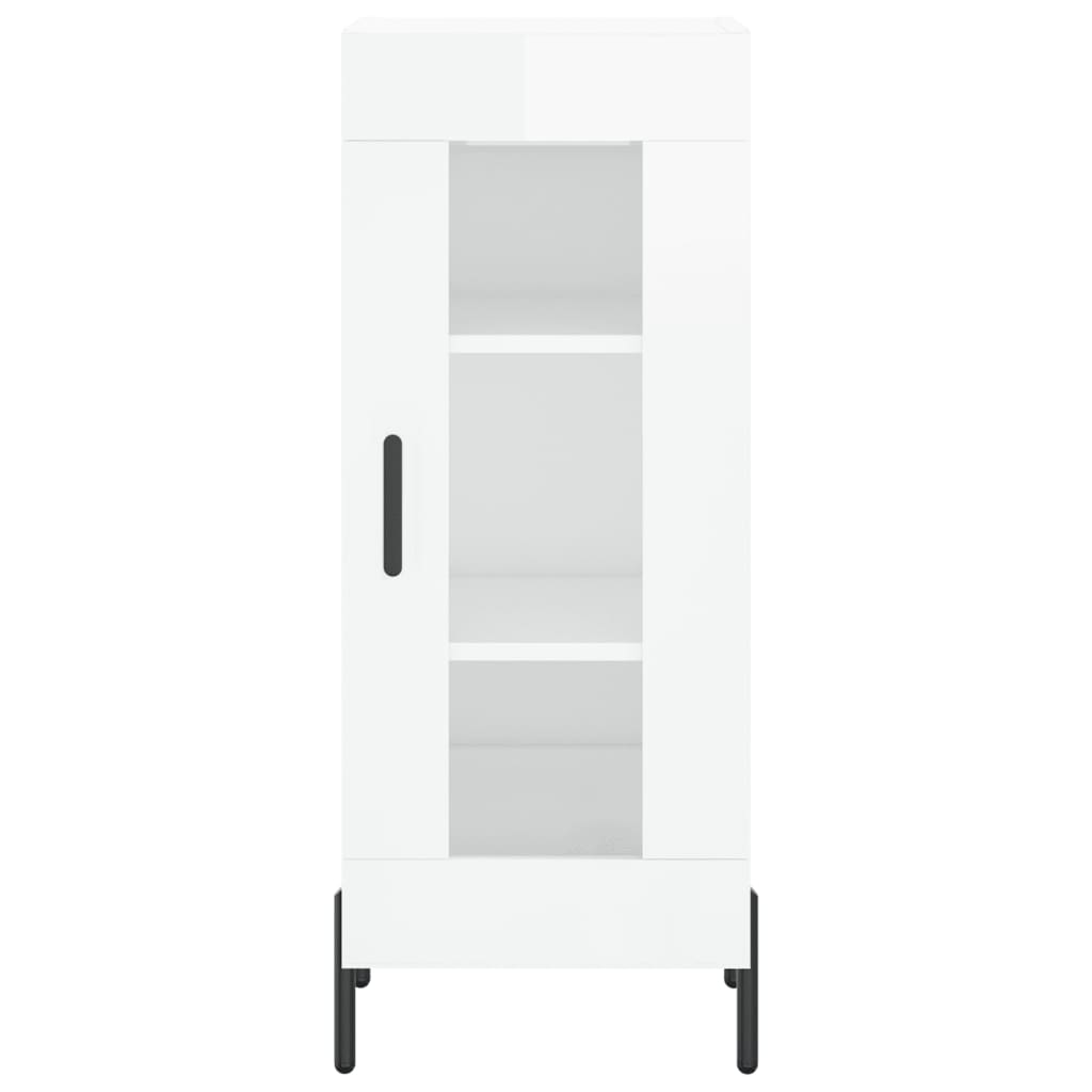 Sideboard High Gloss White 34,5x34x90 cm Engineered Wood