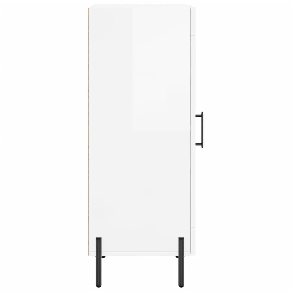 Sideboard High Gloss White 34,5x34x90 cm Engineered Wood