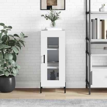 Sideboard High Gloss White 34,5x34x90 cm Engineered Wood