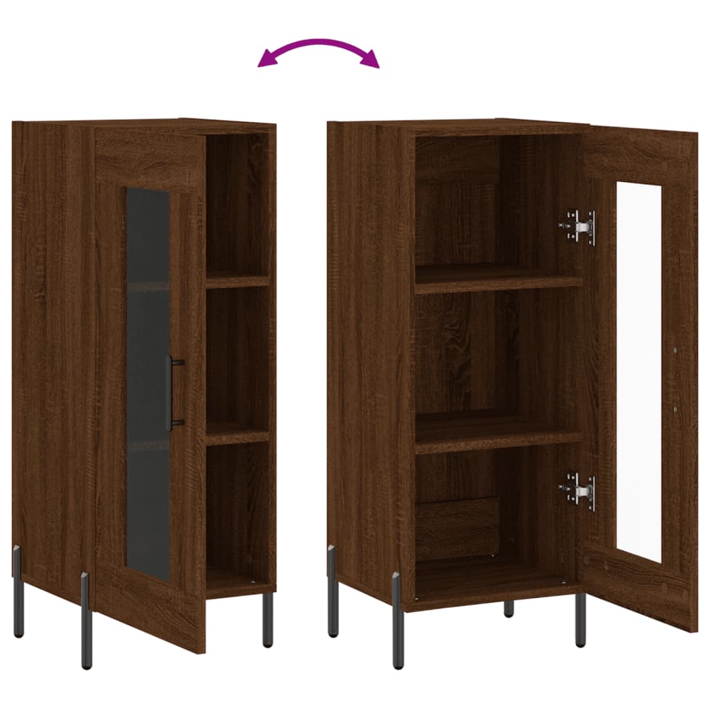 Sideboard Brown Oak 34,5x34x90 cm Engineered Wood
