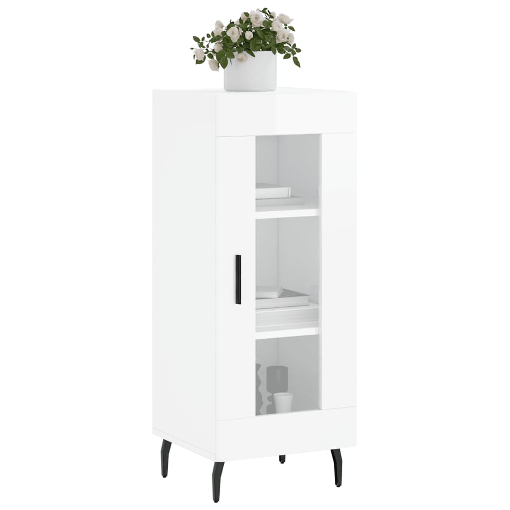 Sideboard High Gloss White 34.5x34x90 cm Engineered Wood
