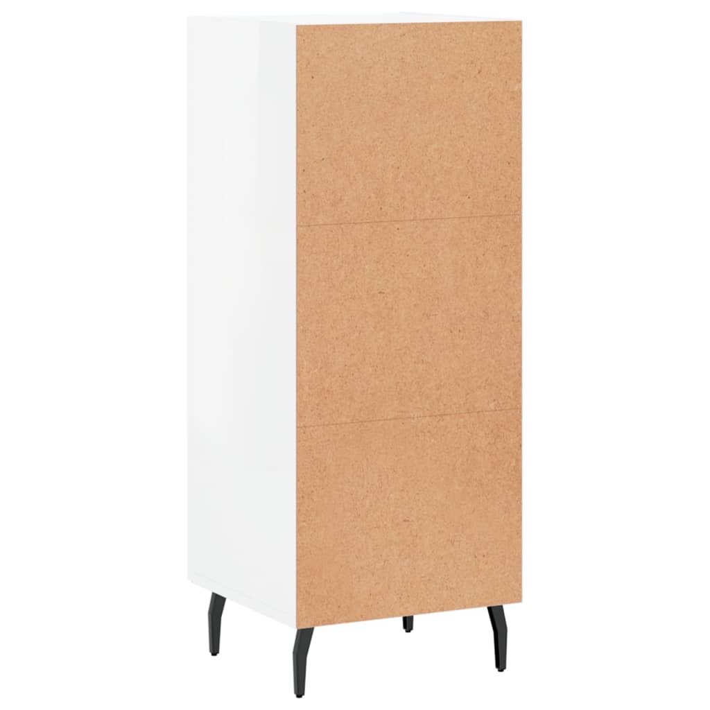Sideboard High Gloss White 34.5x34x90 cm Engineered Wood