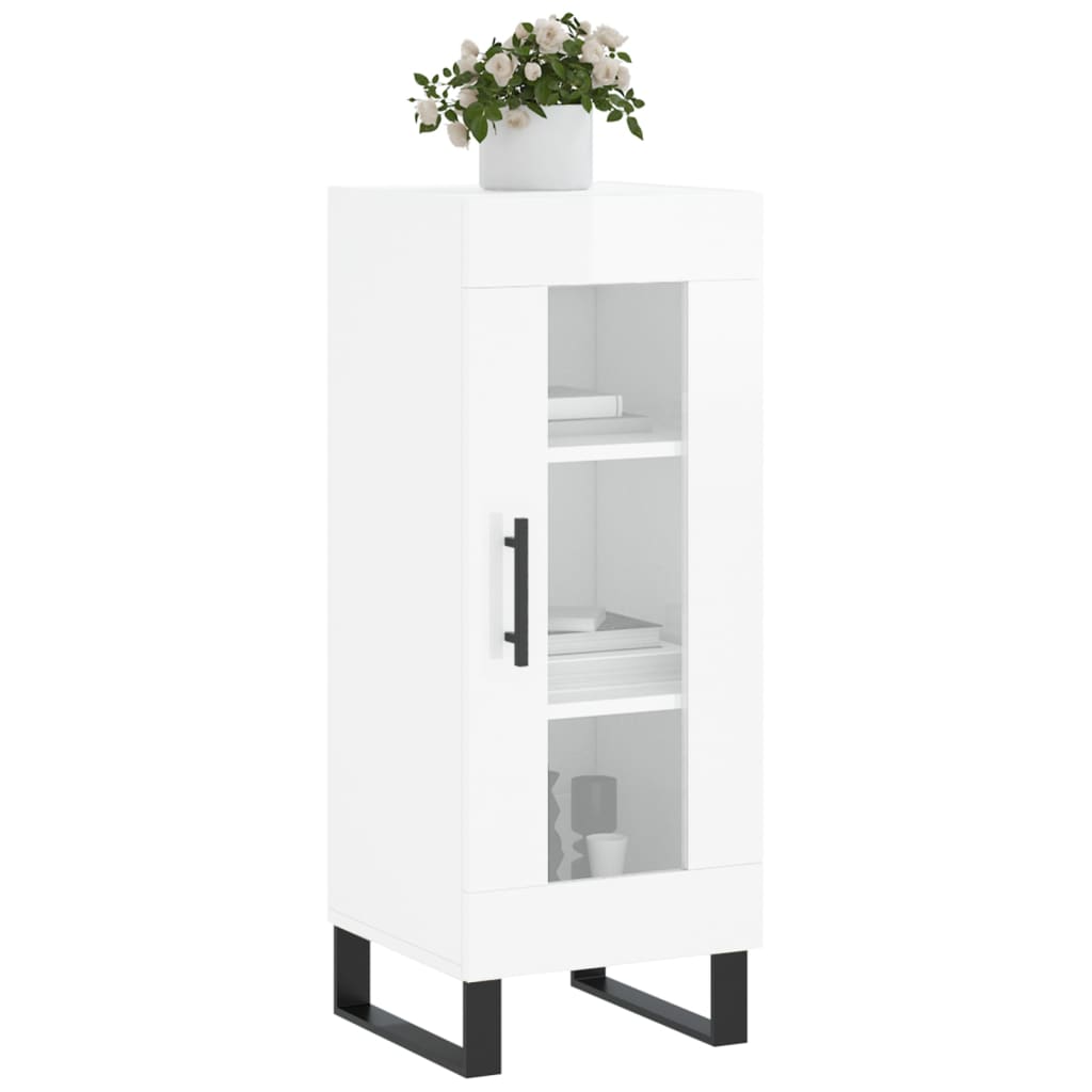 Sideboard High Gloss White 34.5x34x90 cm Engineered Wood