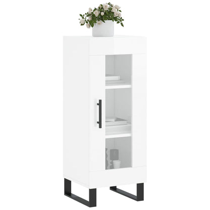 Sideboard High Gloss White 34.5x34x90 cm Engineered Wood