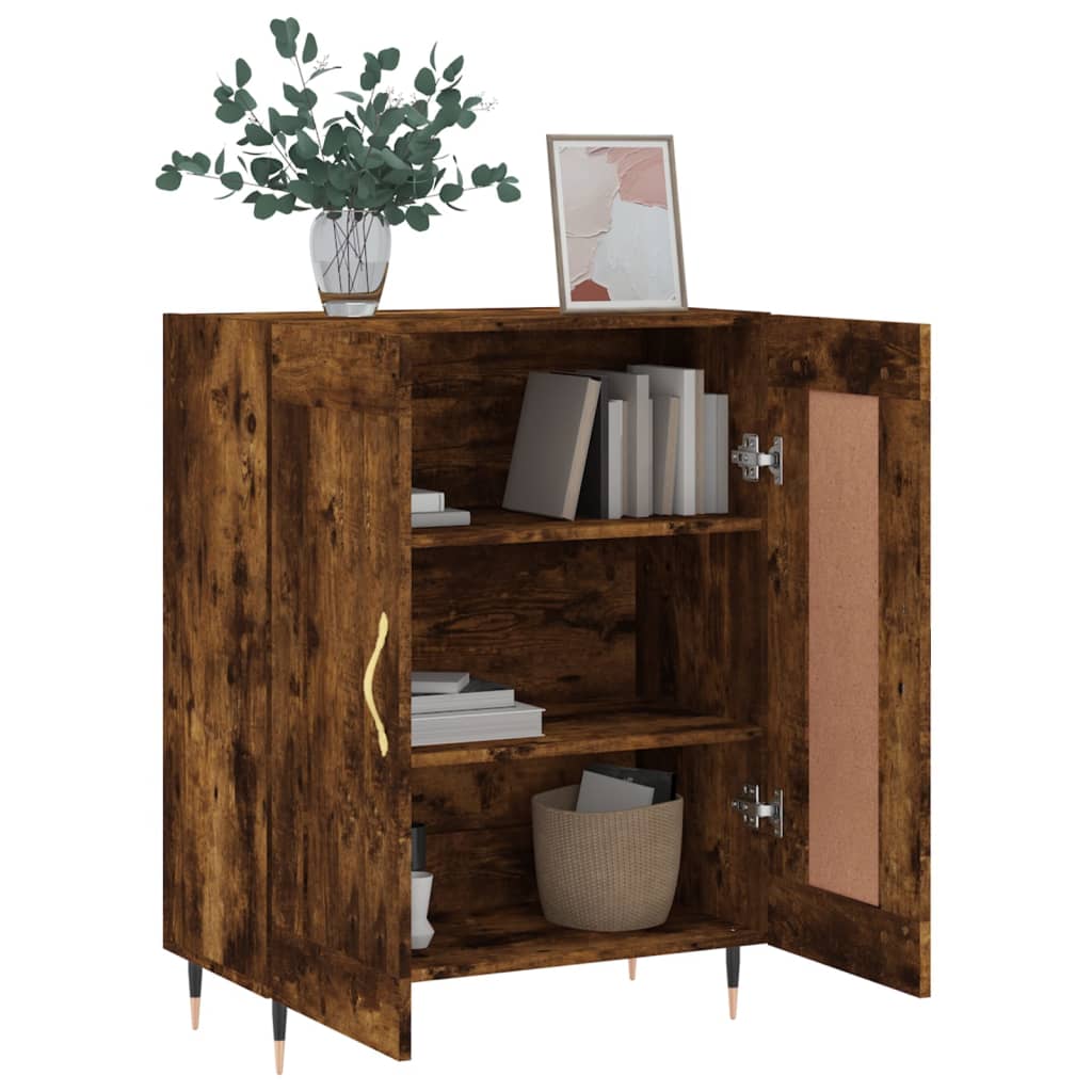 Sideboard Smoked Oak 69.5x34x90 cm Engineered Wood