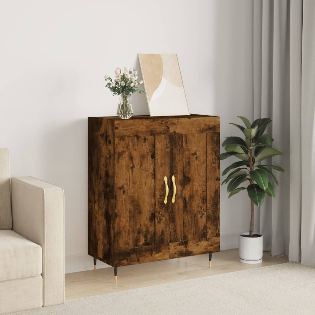 Sideboard Smoked Oak 69.5x34x90 cm Engineered Wood