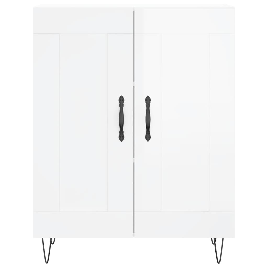 Sideboard High Gloss White 69.5x34x90 cm Engineered Wood