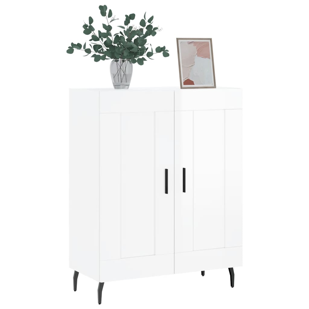 Sideboard High Gloss White 69.5x34x90 cm Engineered Wood