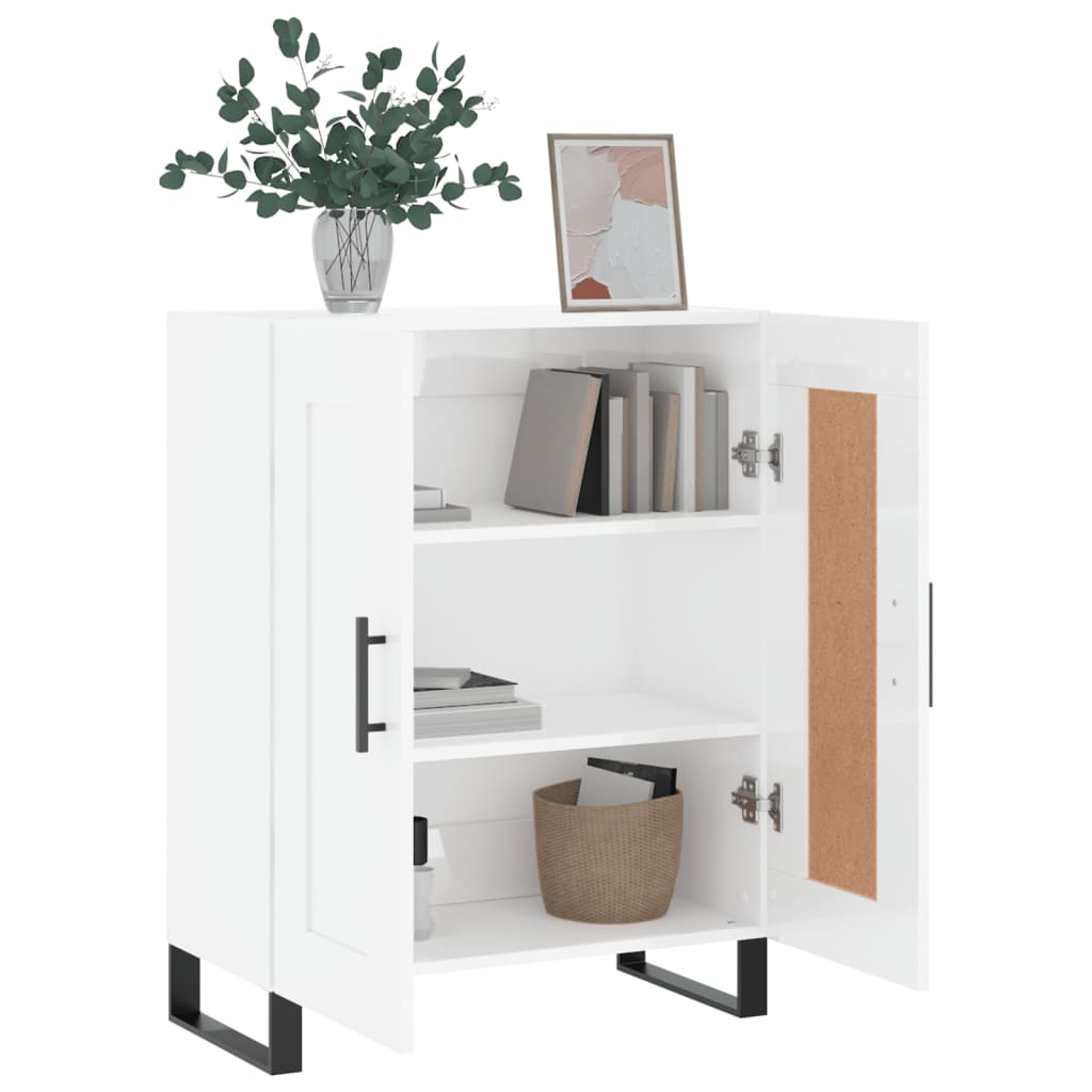 Sideboard High Gloss White 69,5x34x90 cm Engineered Wood