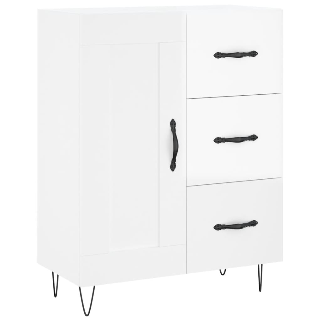 Sideboard High Gloss White 69.5x34x90 cm Engineered Wood