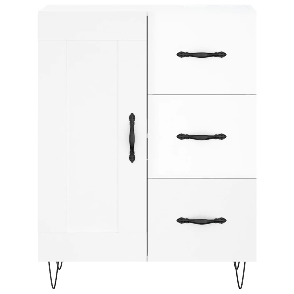 Sideboard High Gloss White 69.5x34x90 cm Engineered Wood