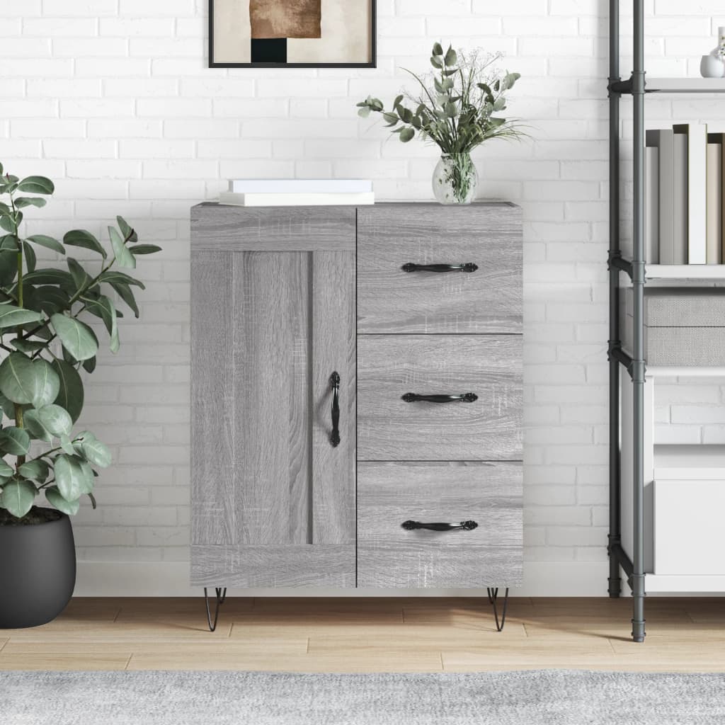 Sideboard Grey Sonoma 69,5x34x90 cm Engineered Wood