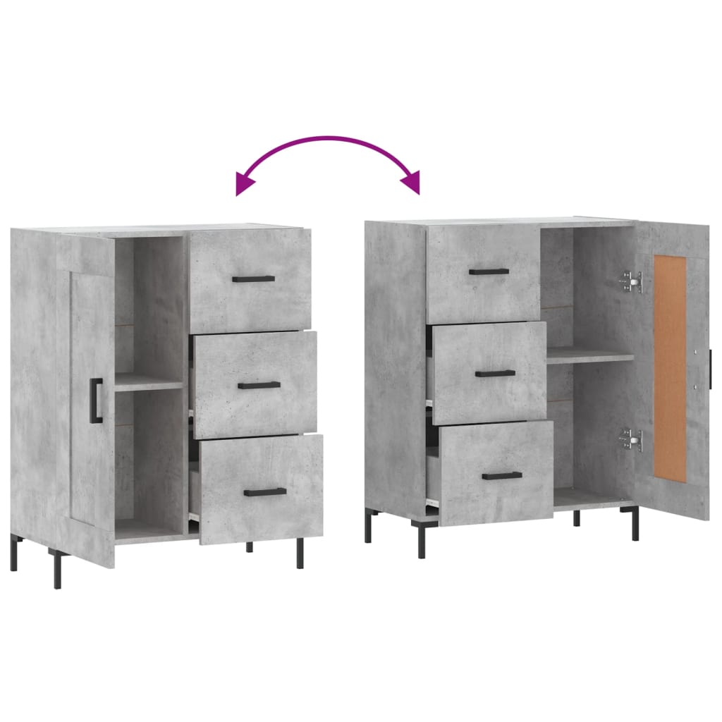 Sideboard Concrete Grey 69,5x34x90 cm Engineered Wood