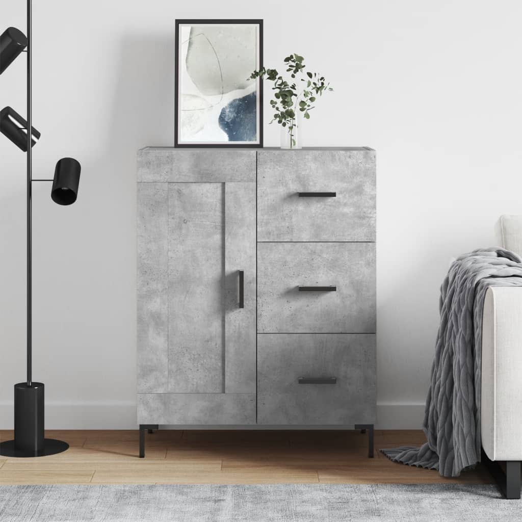 Sideboard Concrete Grey 69.5x34x90 cm Engineered Wood
