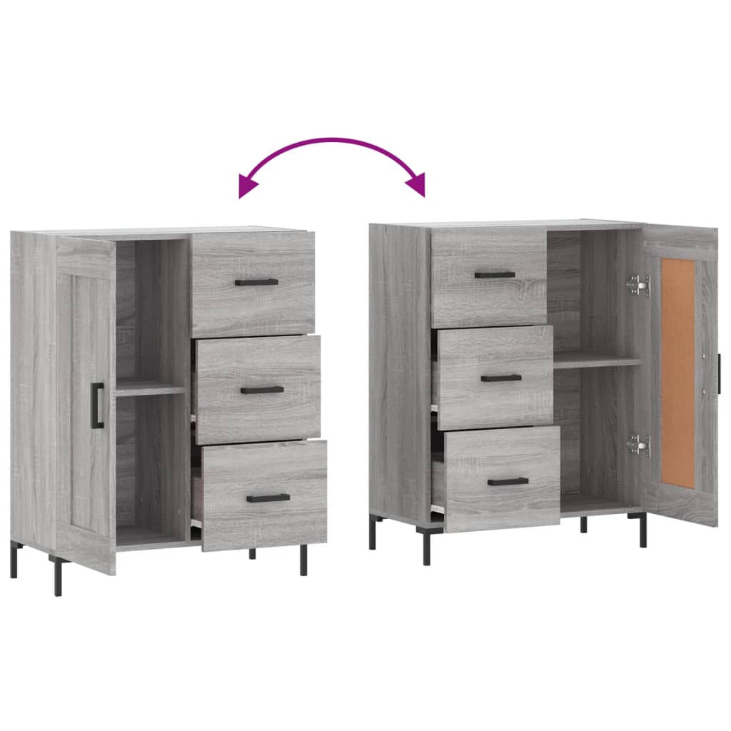 Sideboard Grey Sonoma 69,5x34x90 cm Engineered Wood