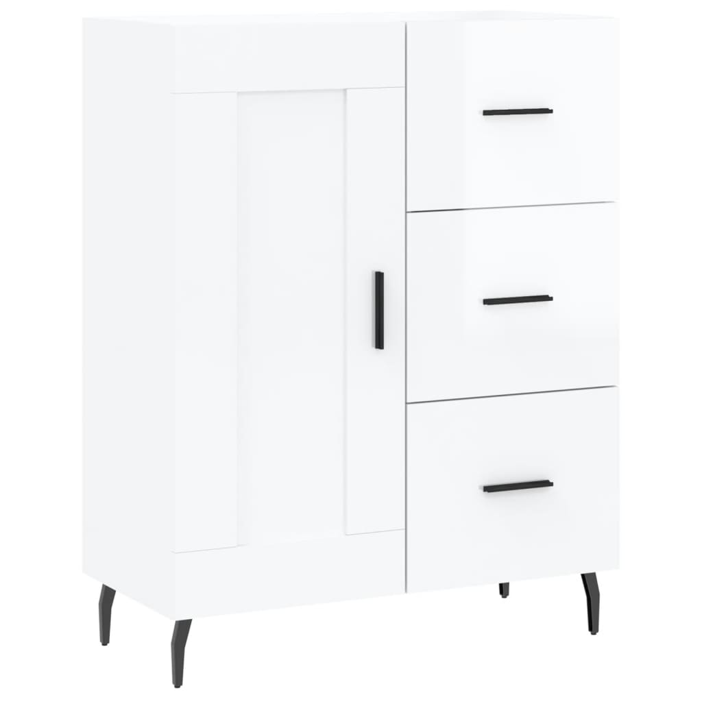 Sideboard High Gloss White 69,5x34x90 cm Engineered Wood
