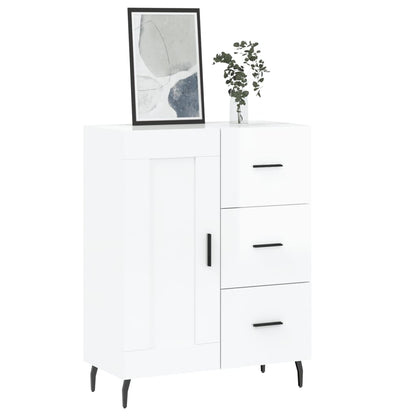 Sideboard High Gloss White 69,5x34x90 cm Engineered Wood