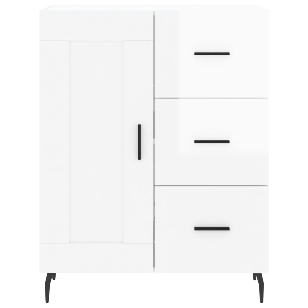 Sideboard High Gloss White 69,5x34x90 cm Engineered Wood