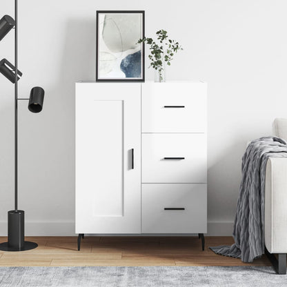 Sideboard High Gloss White 69,5x34x90 cm Engineered Wood