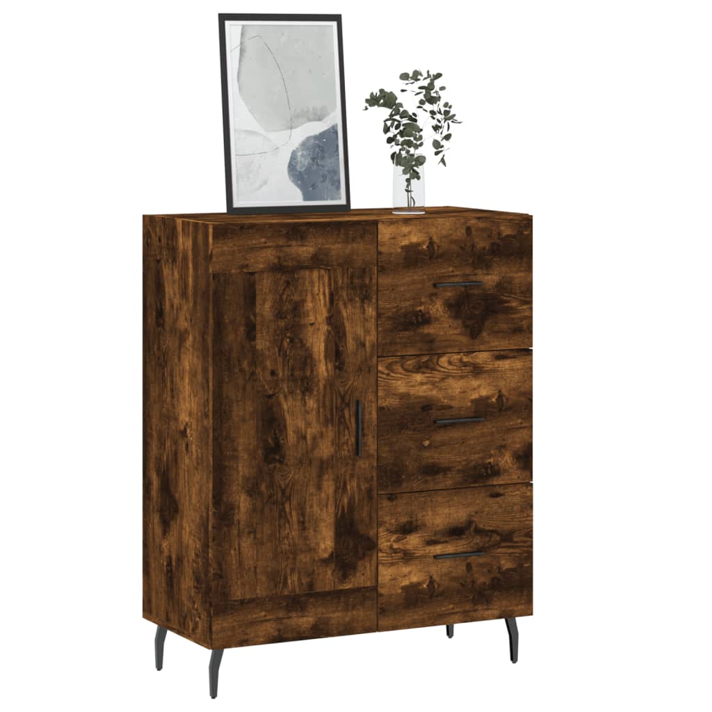 Sideboard Smoked Oak 69.5x34x90 cm Engineered Wood