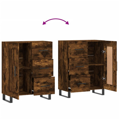 Sideboard Smoked Oak 69.5x34x90 cm Engineered Wood